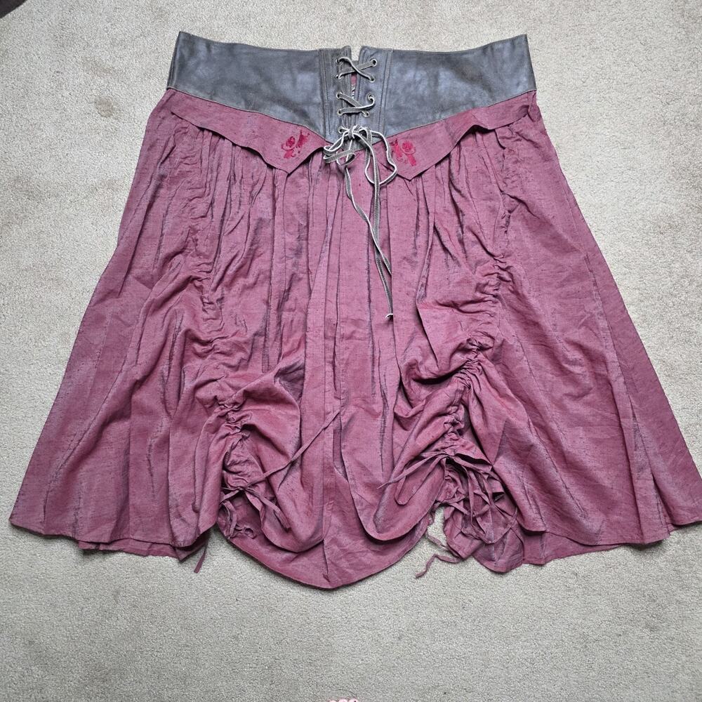 Pyramid Collection Fairycore Ruched Lace Up Skirt, sz 3X